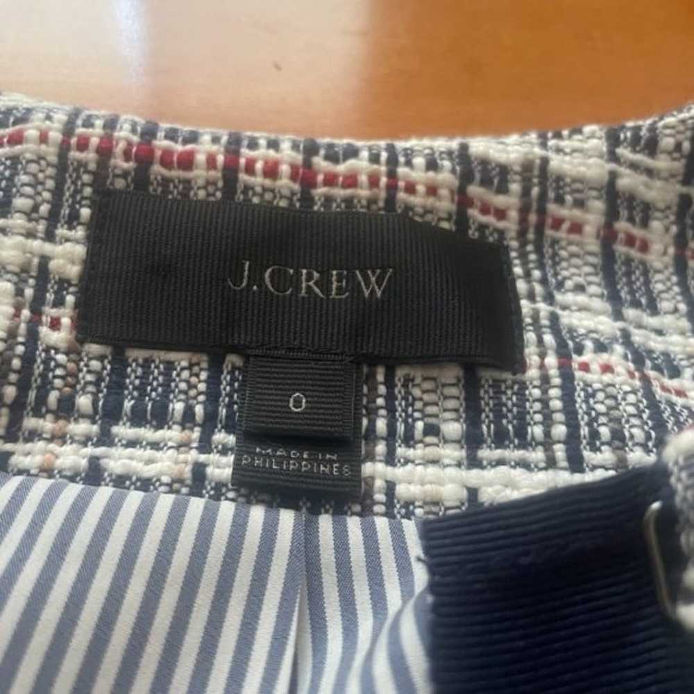 J. Crew Tweed Fringe Plaid Blazer Jacket - image 3