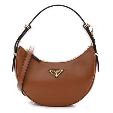 PRADA Soft Calfskin Arque Shoulder Bag Cognac - image 1