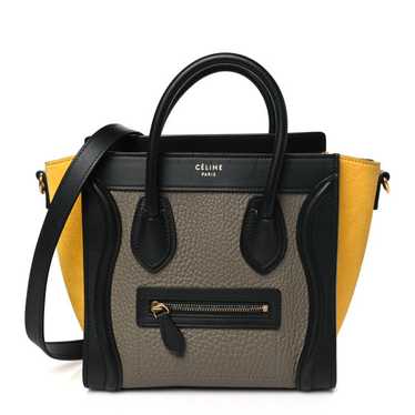 CELINE Drummed Calfskin Suede Nano Tri-Color Lugg… - image 1