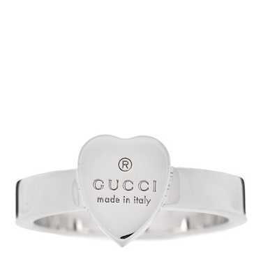 GUCCI Sterling Silver Trademark Heart Ring 56 7.75 - image 1