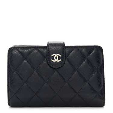 CHANEL Caviar Quilted CC French Wallet Navy - image 1