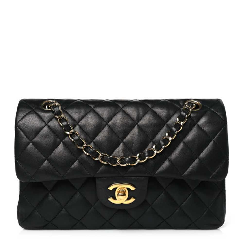 CHANEL Lambskin Quilted Small Double Flap Black - image 1