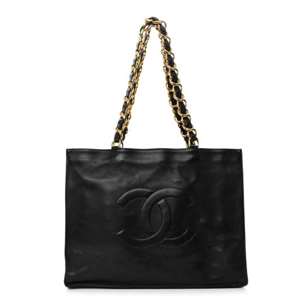 CHANEL Lambskin CC Tote Black - image 1