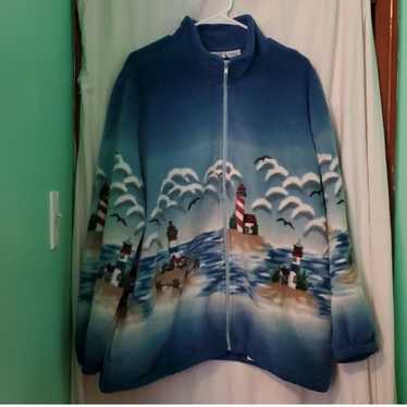 Vintage 90s Lighthouse Fleece Sweatshirt