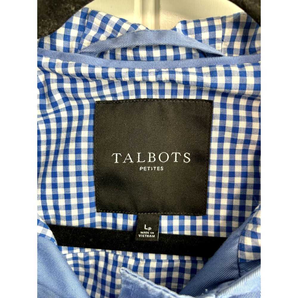 Talbots Size Large Petite Gingham Cornflower Blue… - image 8