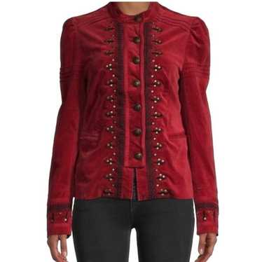 Free People Womens Sz M Maven Red Embroidered Str… - image 1