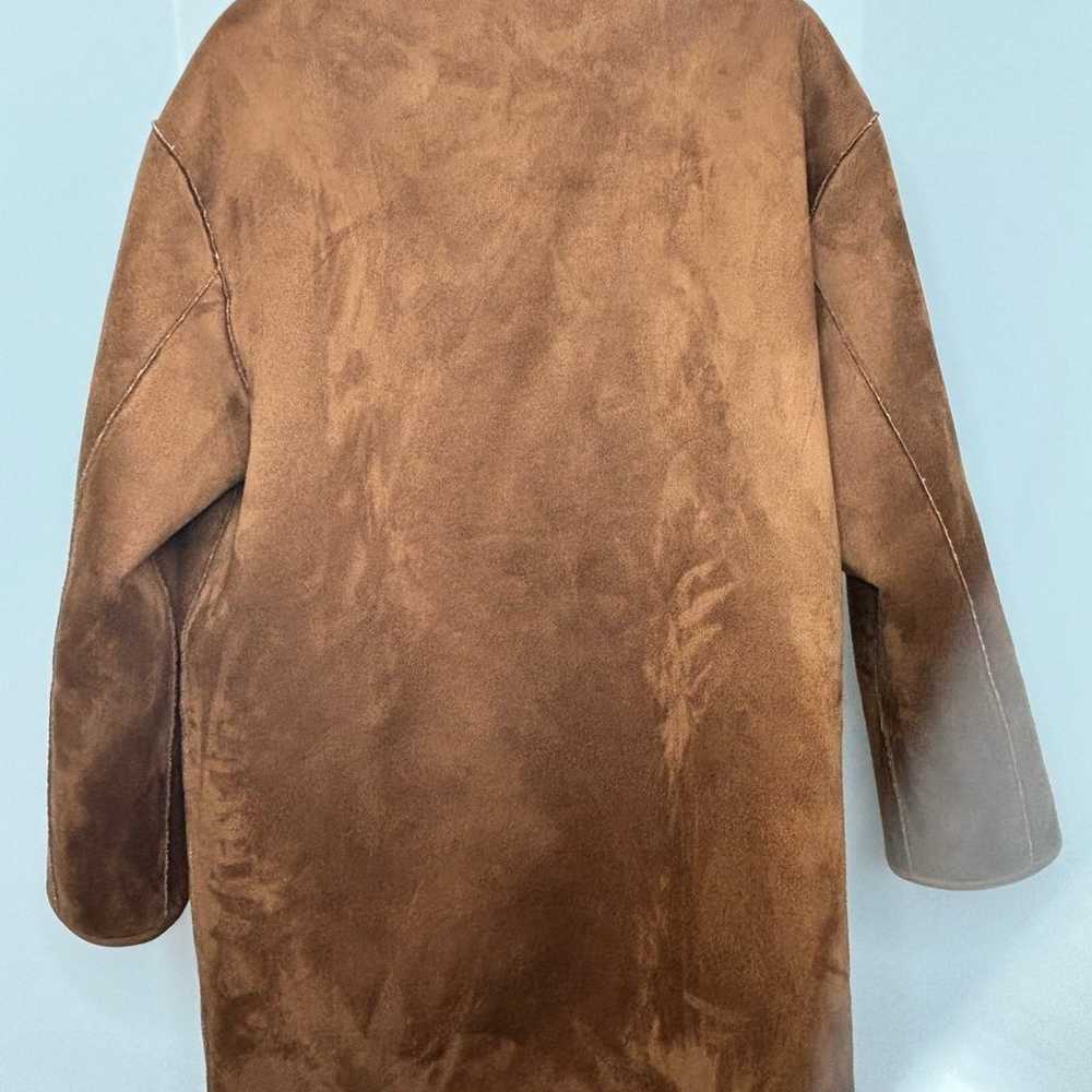 MNG Mango Oversized Faux Shearling Coat Brown Siz… - image 6