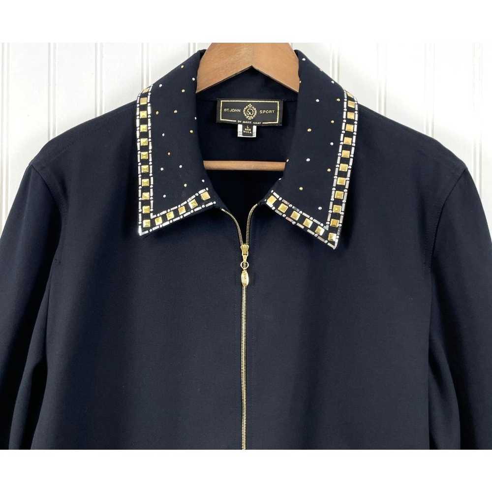 St. John Sport Womens Large Studded Jacket Blazer… - image 3