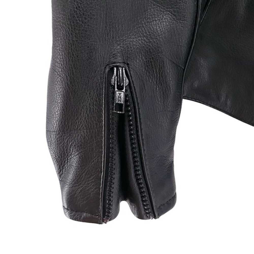 HEIN GERICKE Black Leather Motorcycle Jacket Tass… - image 4