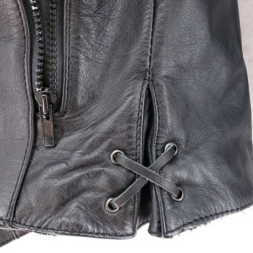 HEIN GERICKE Black Leather Motorcycle Jacket Tass… - image 6