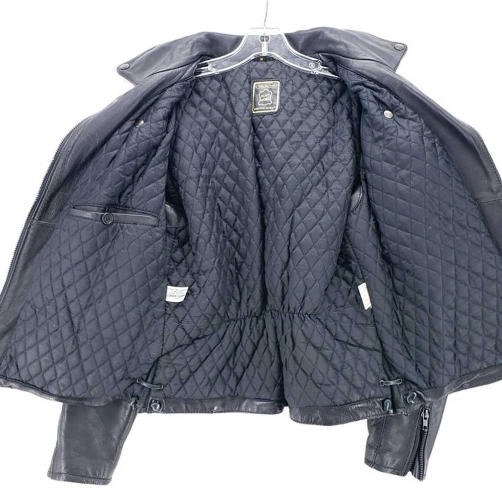 HEIN GERICKE Black Leather Motorcycle Jacket Tass… - image 7
