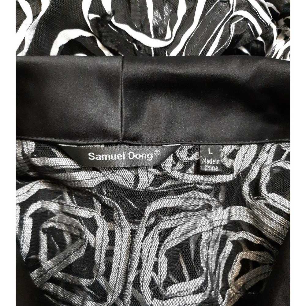 Samuel Dong black/white sheer zip up jacket - image 2