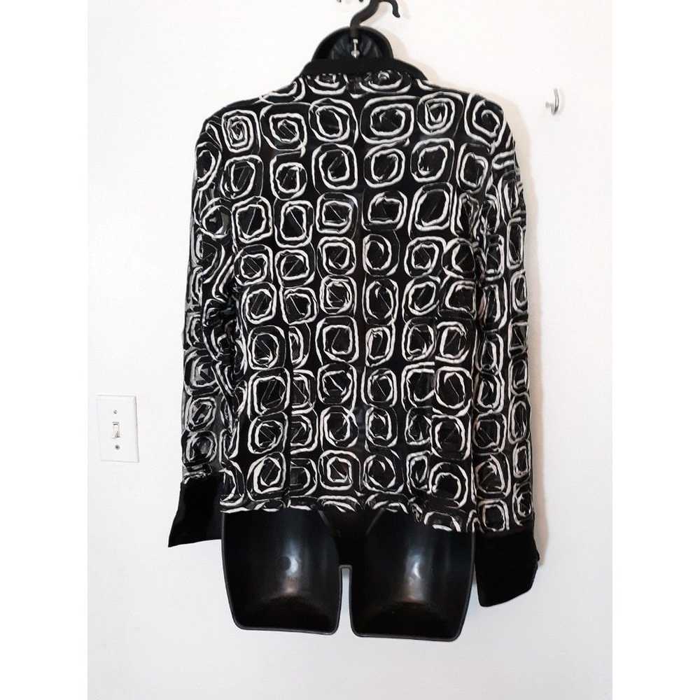Samuel Dong black/white sheer zip up jacket - image 7