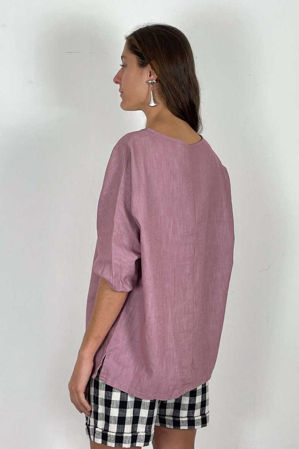 Linen 3/4 Sleeve Tee - Rose - image 3