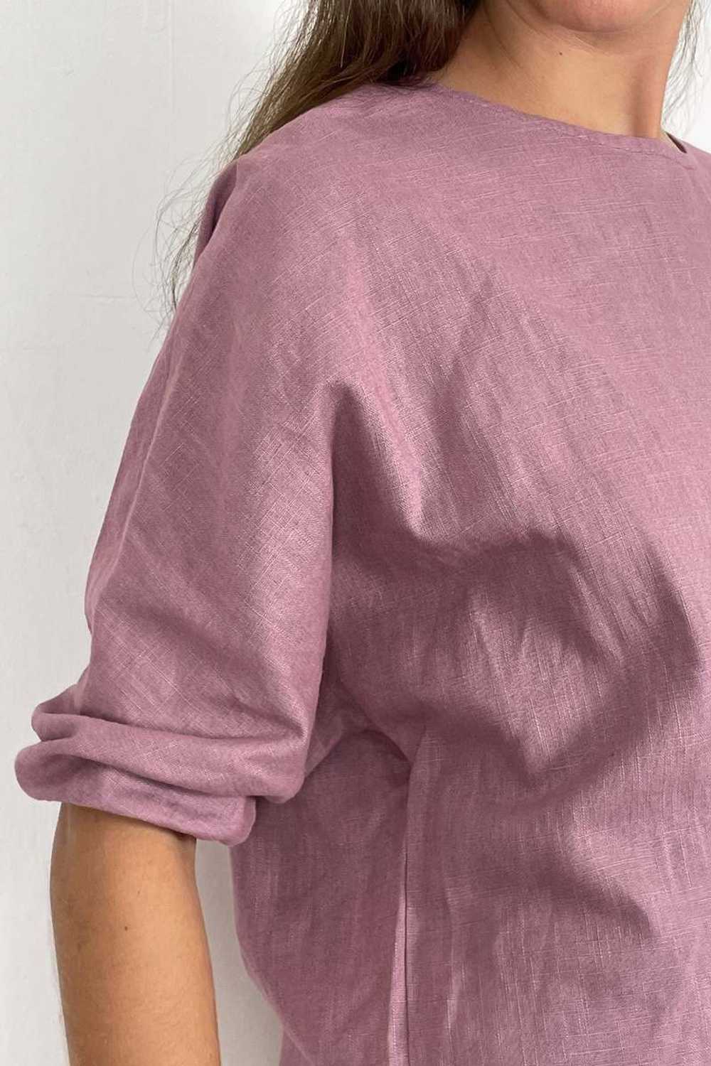 Linen 3/4 Sleeve Tee - Rose - image 4