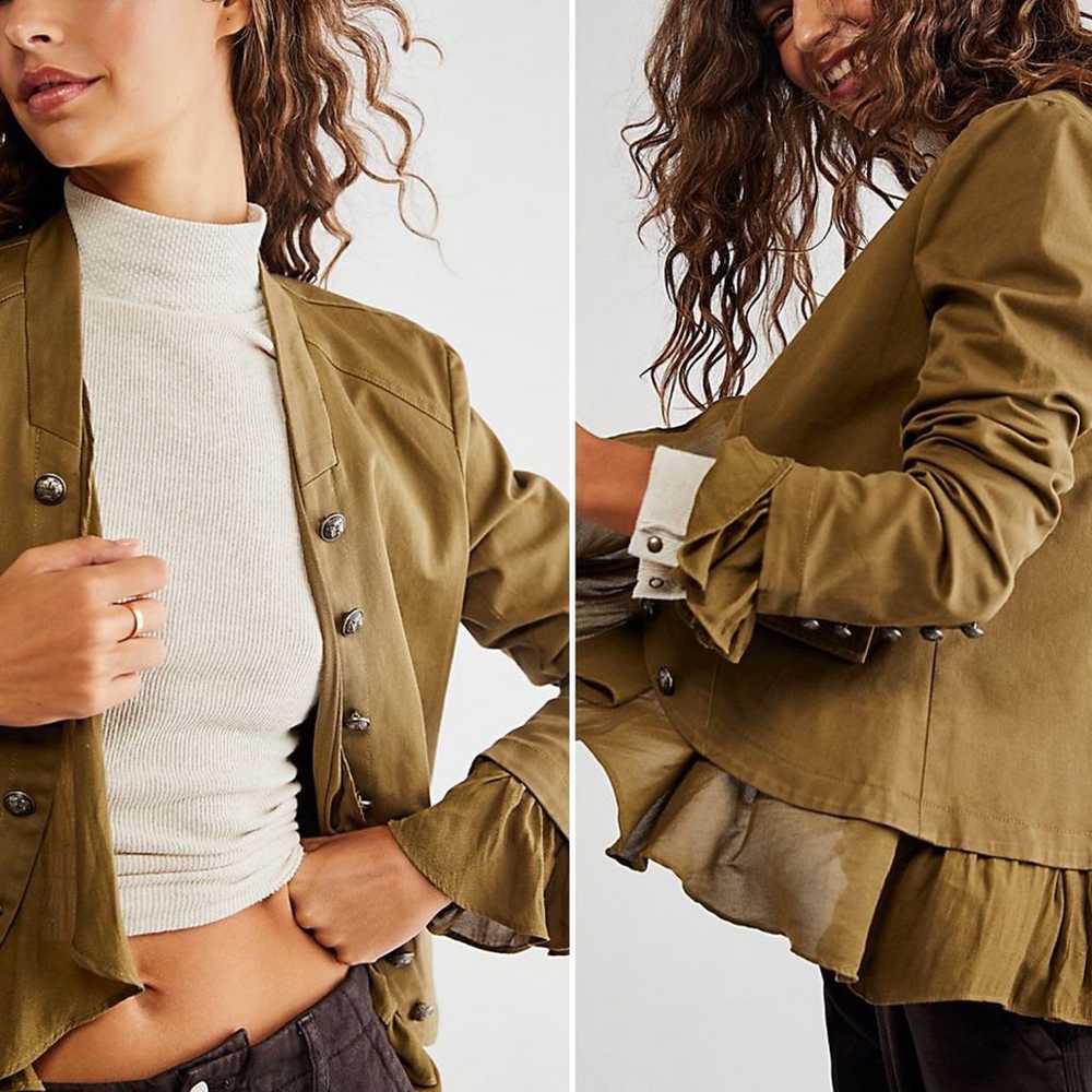 Free People Romance Ruffle Military Jacket Women … - image 10