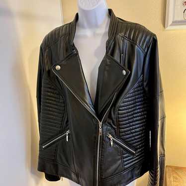Women’s moto leather jacket - Size 20 - image 1