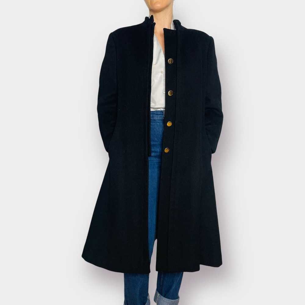 90s Harve Bernard Black Wool Overcoat - image 3
