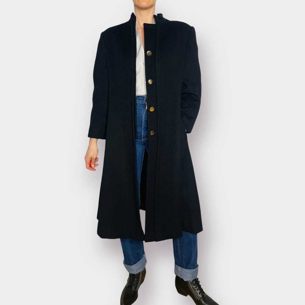 90s Harve Bernard Black Wool Overcoat - image 4