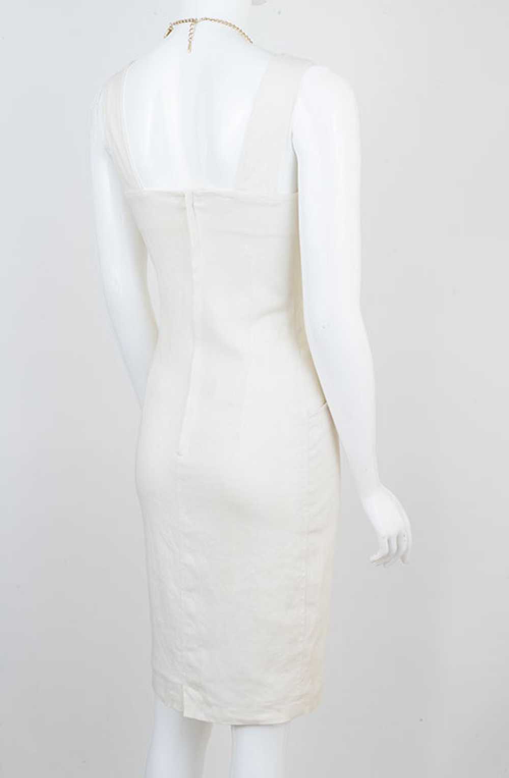 1980s Vintage Linen Sheath Dress - image 4