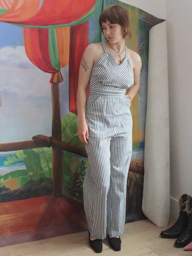 1930s Ticking Stripe Cotton Twill Sweetheart Ladie