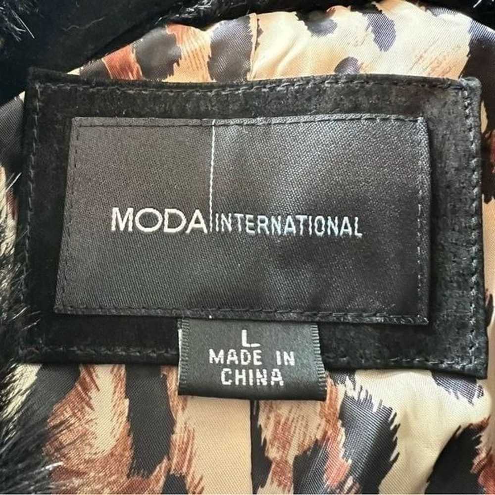 Moda International vintage y2k black suede coat w… - image 10