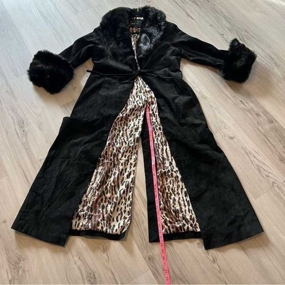 Moda International vintage y2k black suede coat w… - image 3