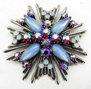 Florenza Silver Tone Starburst Brooch - image 1