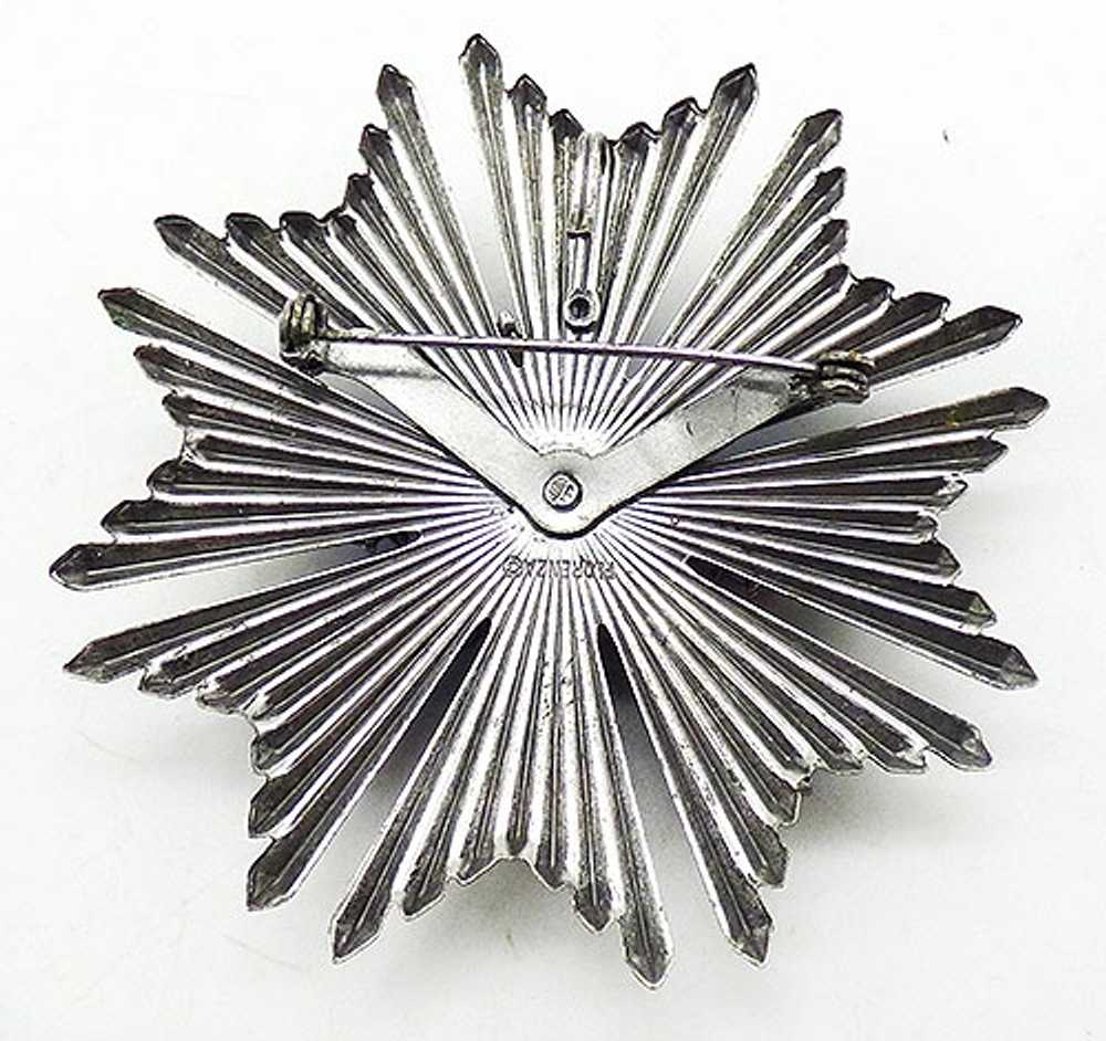 Florenza Silver Tone Starburst Brooch - image 2