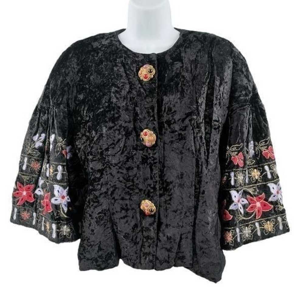 Beautiful Batwing Embroidered Velvet Jacket/Top - image 1