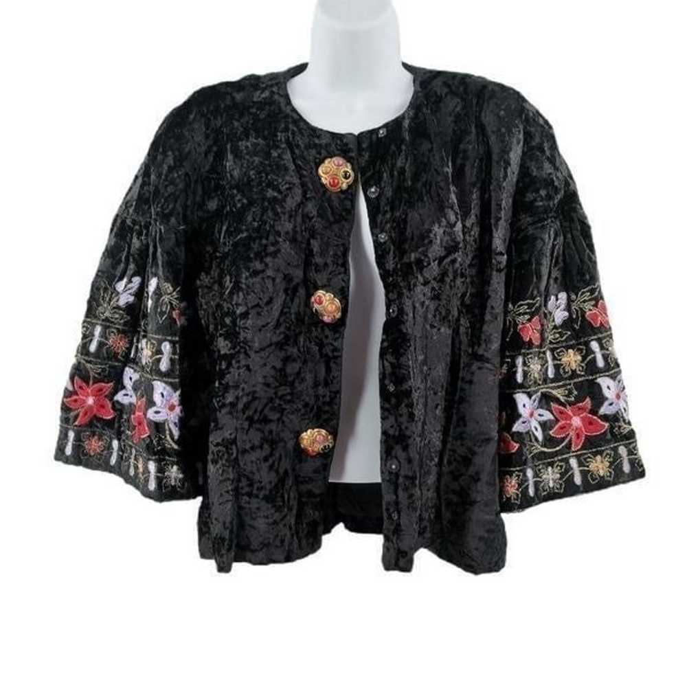 Beautiful Batwing Embroidered Velvet Jacket/Top - image 2