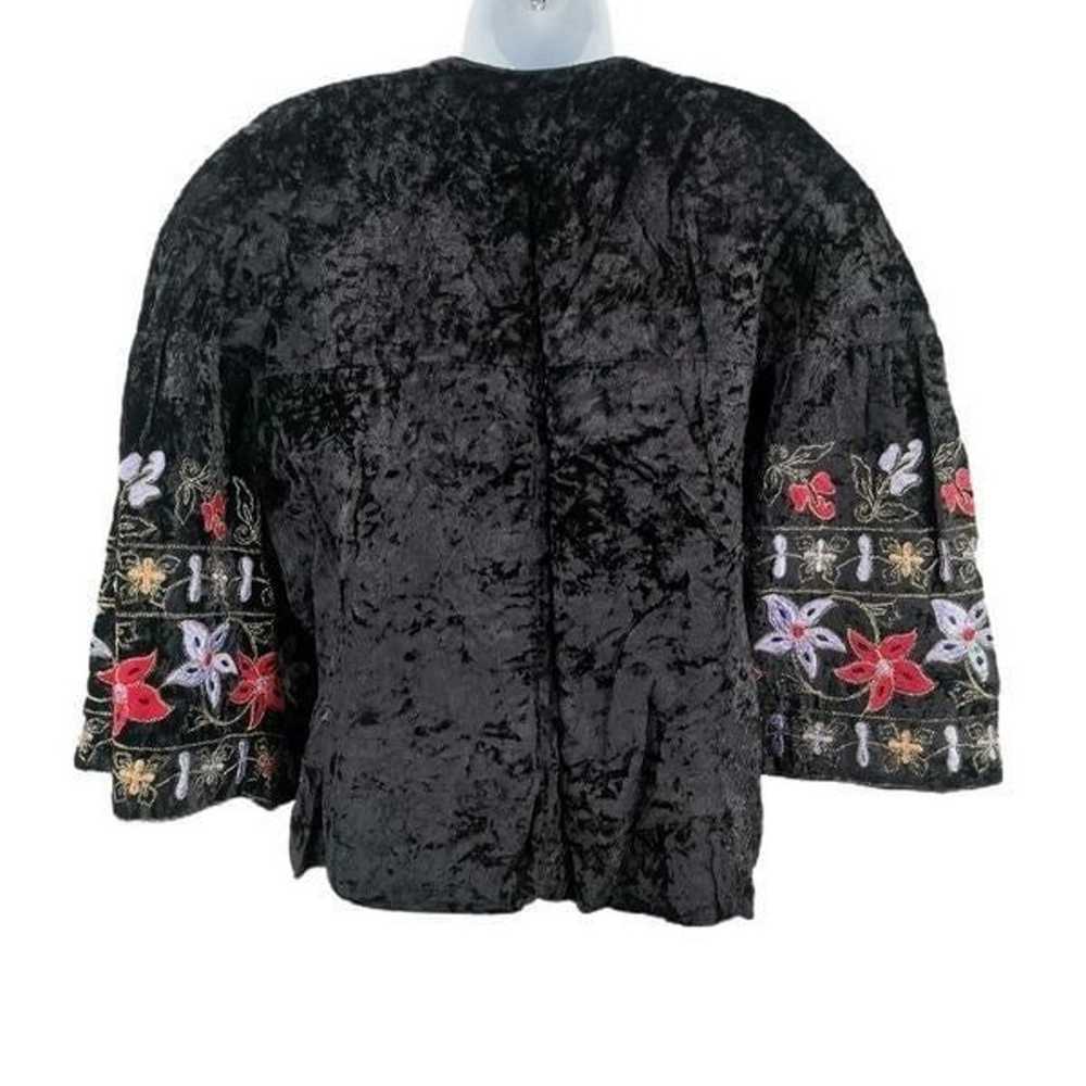 Beautiful Batwing Embroidered Velvet Jacket/Top - image 3
