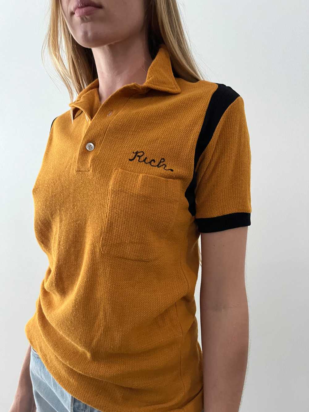 60s Knit Bowling Polo Shirt - image 2