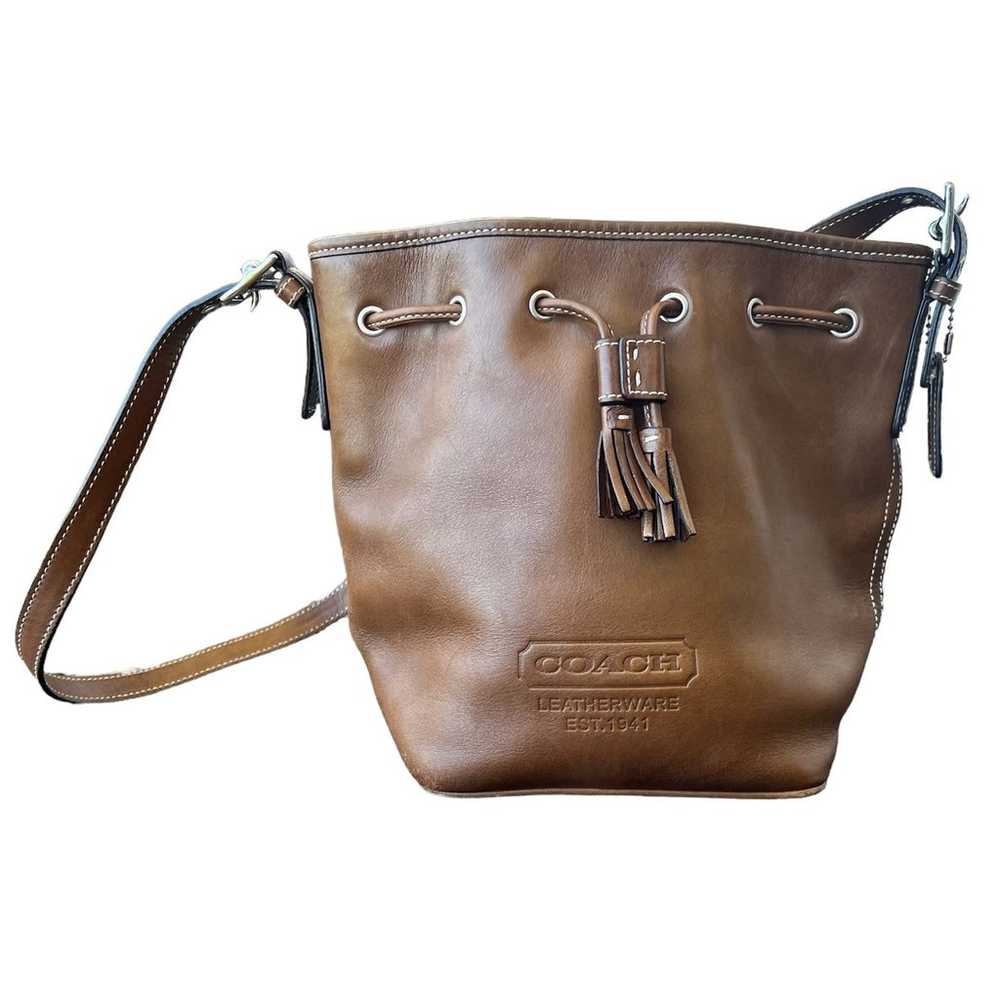 Coach Leather Crossbody Purse Shoulder Bag Tan - image 1