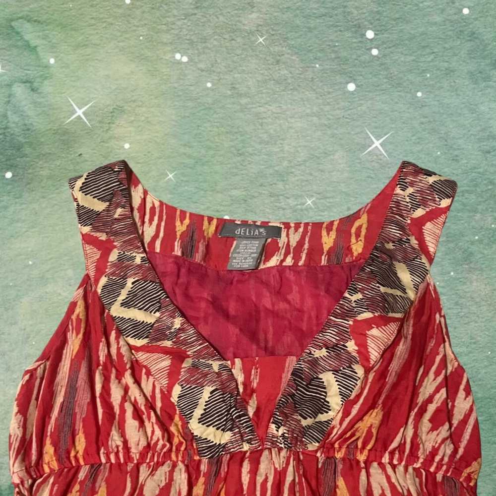 Vintage y2k Red Abstract Hippie Aesthetic Top - image 2