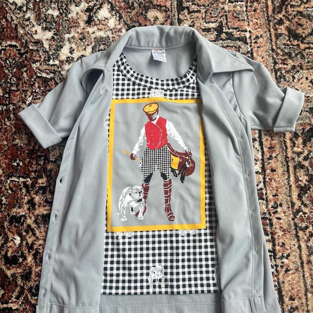 Vintage Graphic T Shirt Jockey Grey Black & White… - image 5