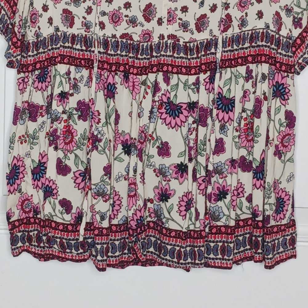 Raga Hiroka Boho Floral Tie Front Blouse - image 8