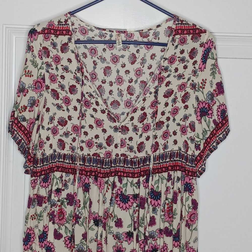 Raga Hiroka Boho Floral Tie Front Blouse - image 9