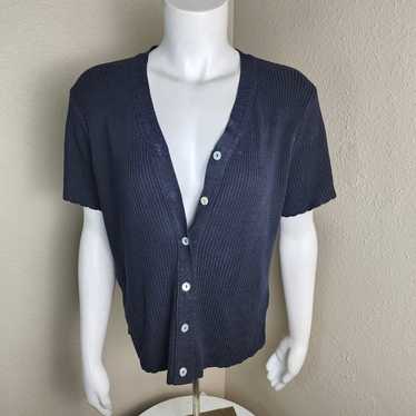 Vintage CLIO Y2K ButtonD-own Knit Short Sleeve Top