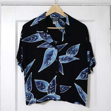 Vintage Island Imports Blue Hawaiian Shirt Size L 
