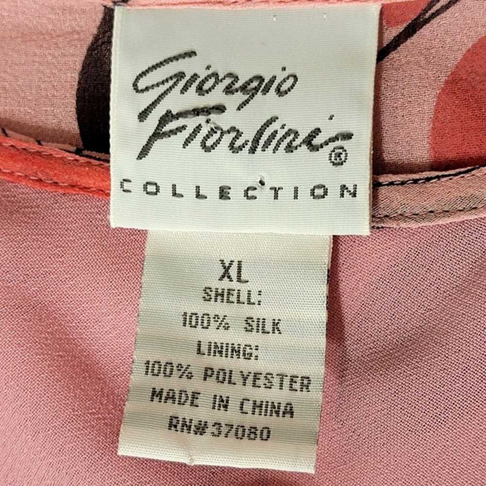 Vtg Giorgio Fiorlini Silk Floral Tank Top Sheer O… - image 9