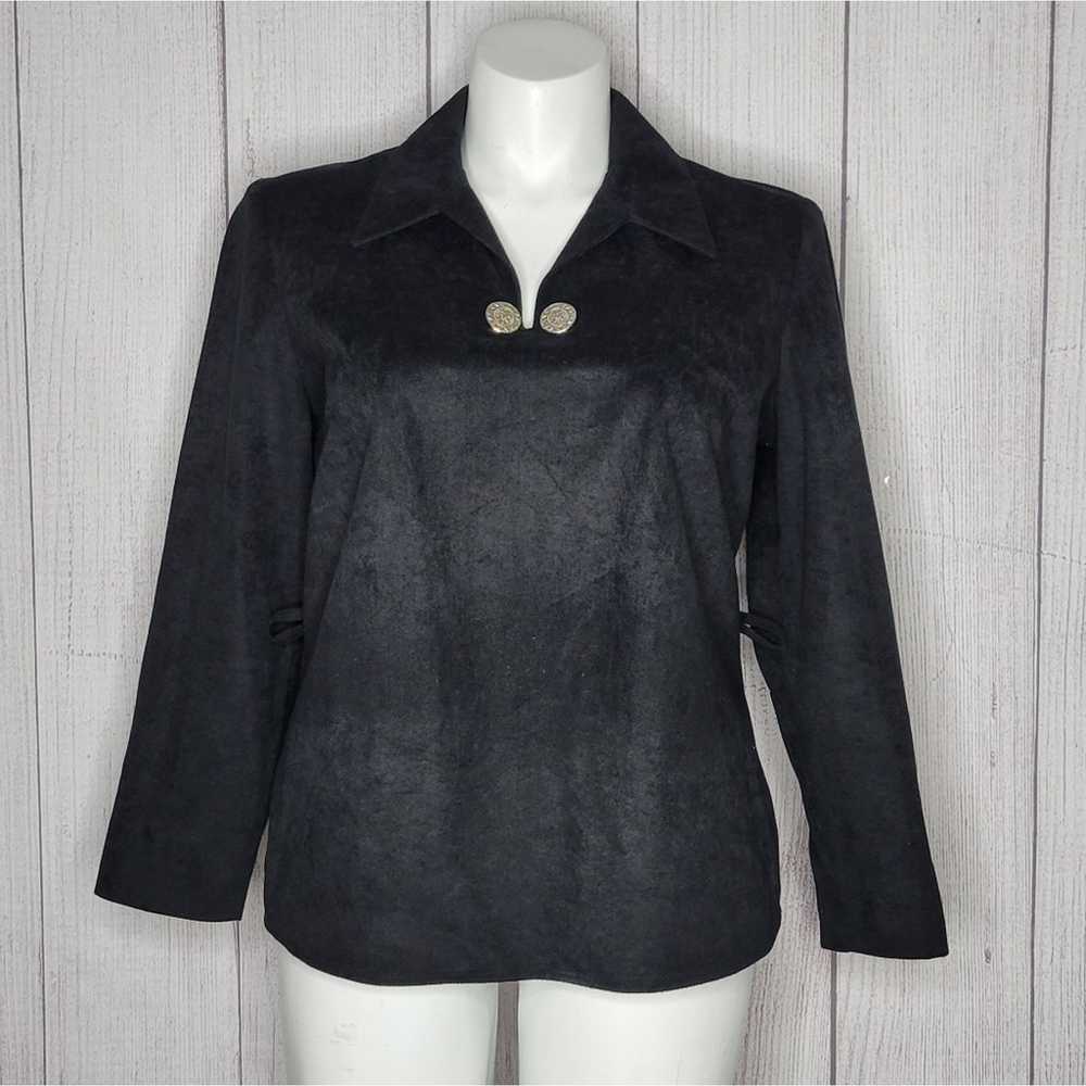 Vintage Trego's Westwear Black Western Blouse, si… - image 2