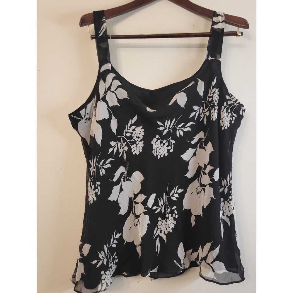 Vintage Cattiva New York 100% Silk Camisole Flora… - image 2