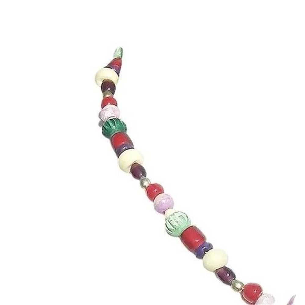 Vintage Artistic Multicolor Mix Beaded Necklace - image 3