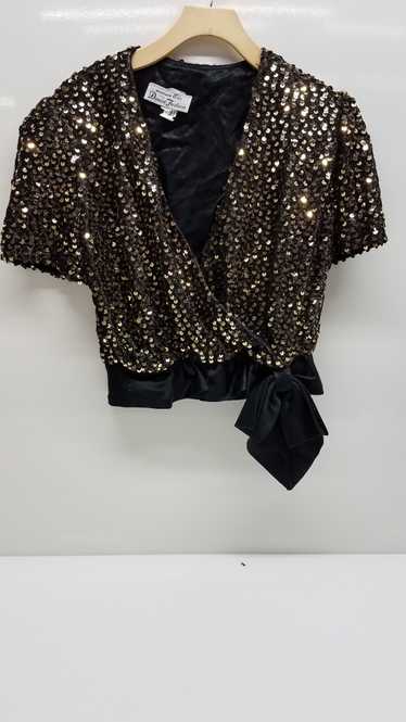 Norman Berg For Denise Sequin Wrap Top - M/L - image 1