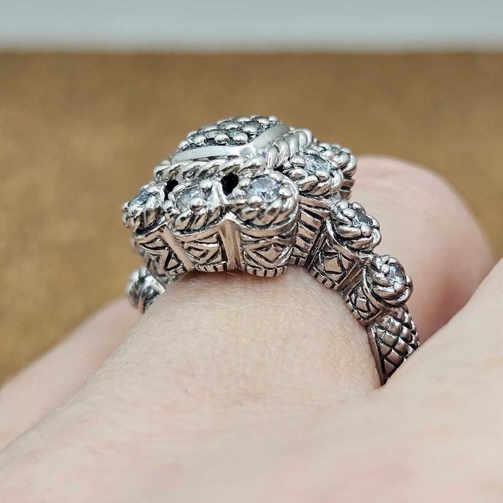 JUDITH RIPKA CLUSTER FLOWER RING SIZE 7 STERLING … - image 8