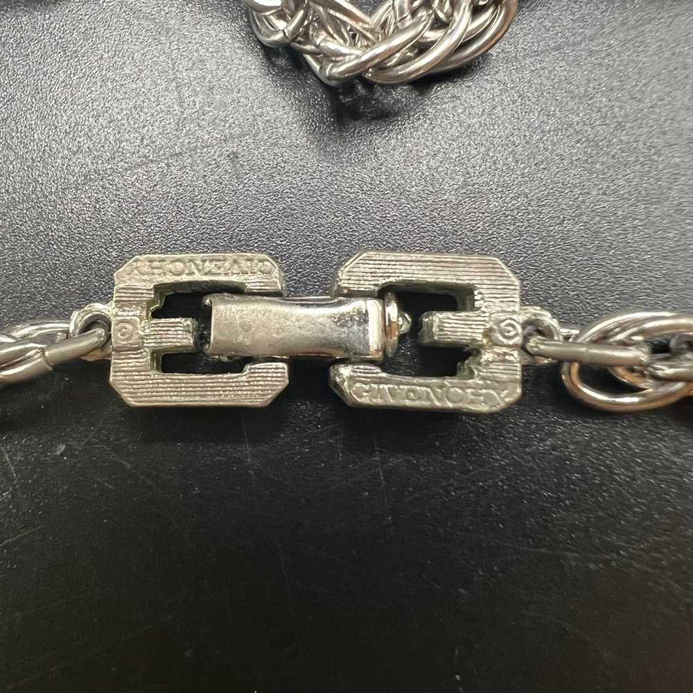 VINTAGE GIVENCHY ABSTRACT SILVER CHAIN NECKLACE - image 8