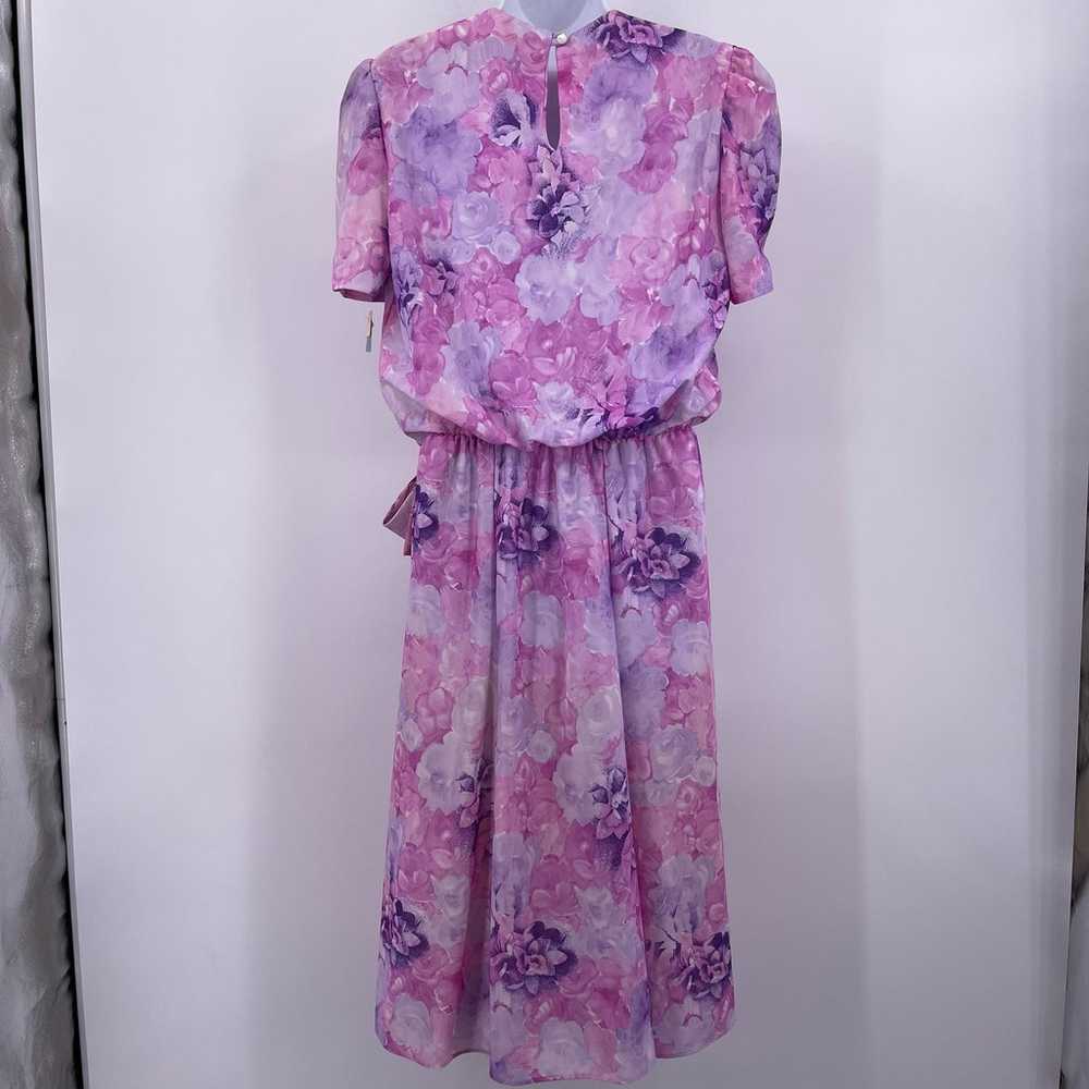 KR of NY Sz S Pastel Watercolor Floral Midi Dress… - image 2