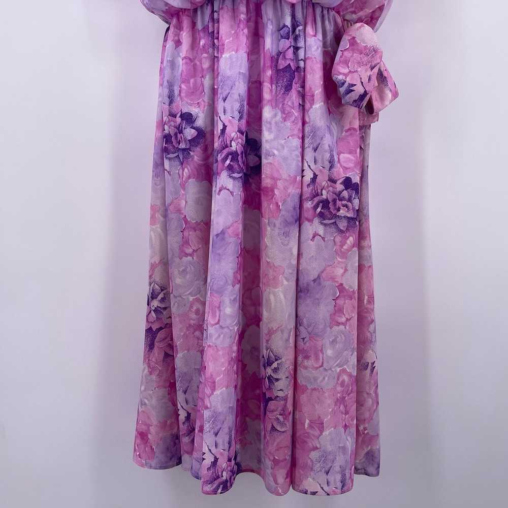 KR of NY Sz S Pastel Watercolor Floral Midi Dress… - image 5