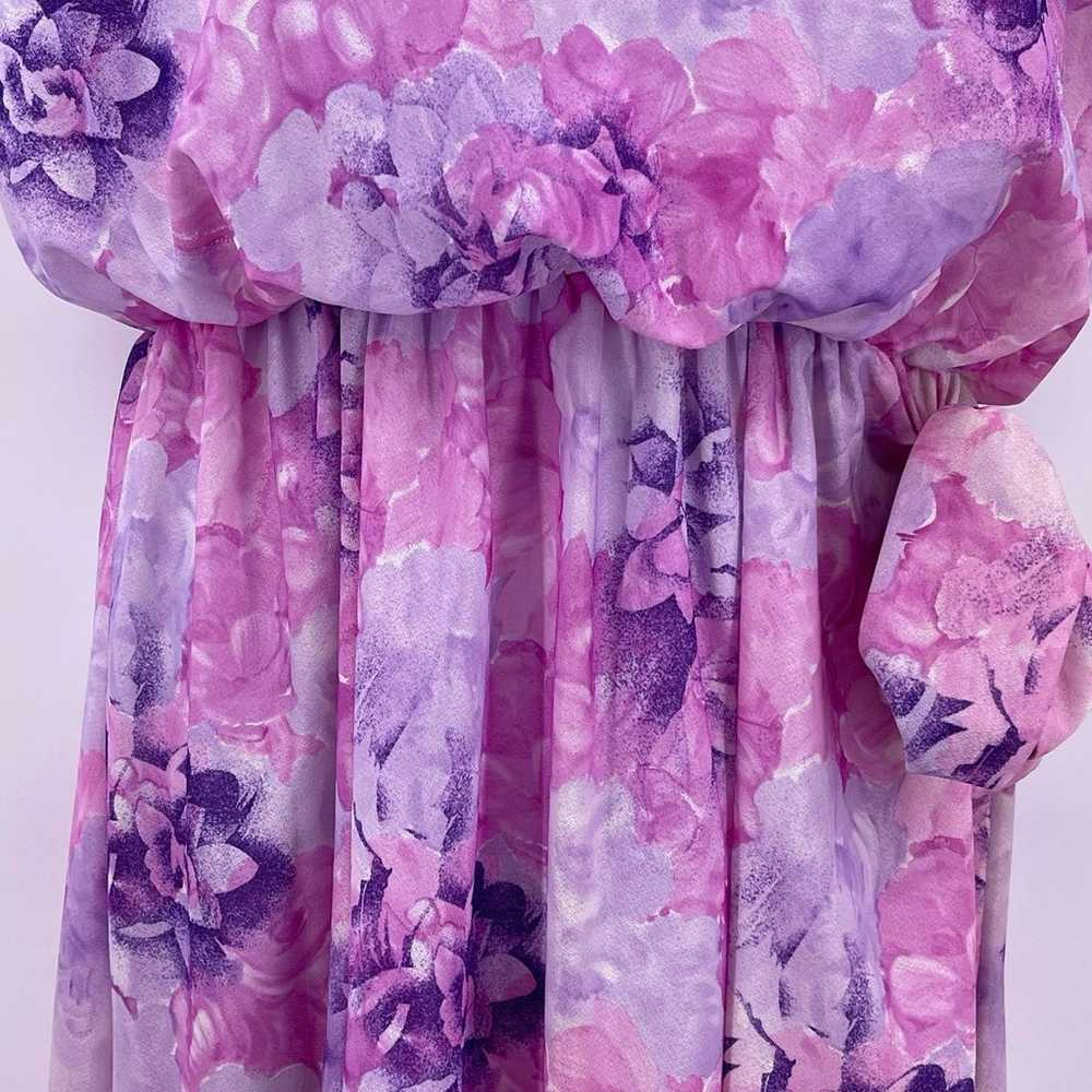 KR of NY Sz S Pastel Watercolor Floral Midi Dress… - image 6